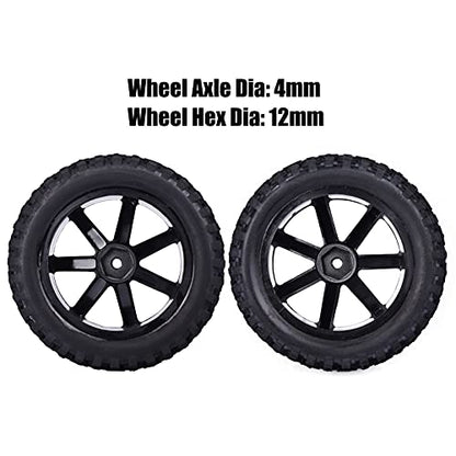 Aimrock 12mm Hex 2.2'' Pre-Glued RC Buggy Wheels and Tires, Out Dia. 3.5'' for 1/10 1/12 1/14 1/16 Off-Road RC Buggy Truck, Set of 4