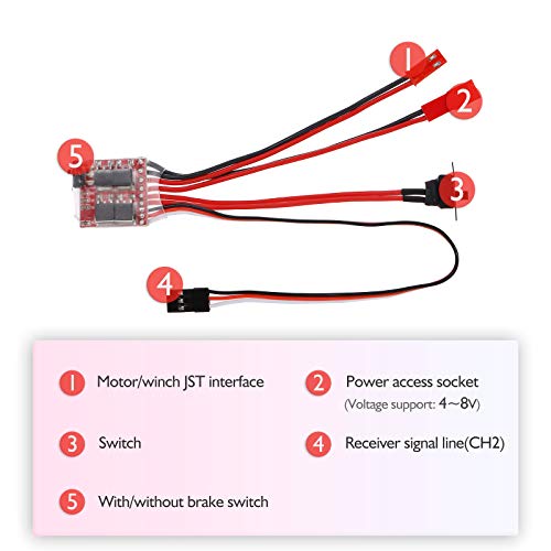 GoolRC 2PCS 30A ESC Brushed Electric Speed Controller Forward Reverse Brake Dual Way ESC for 130 180 260 Motor 1/16 1/18 1/24 Car Boat Tank