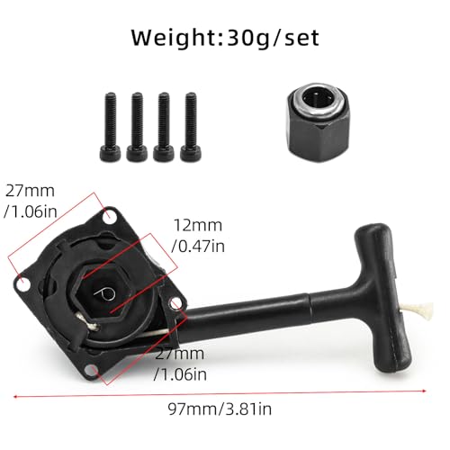 R020 Engine Pull Starter & 12mm One Way Bearing R025 Hex Nut Compatible with 1/10 RC Nitro Trucks Vertex VX 16 18 SH 21 Engines