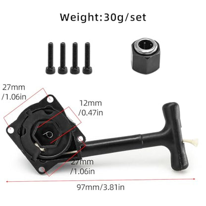 R020 Engine Pull Starter & 12mm One Way Bearing R025 Hex Nut Compatible with 1/10 RC Nitro Trucks Vertex VX 16 18 SH 21 Engines