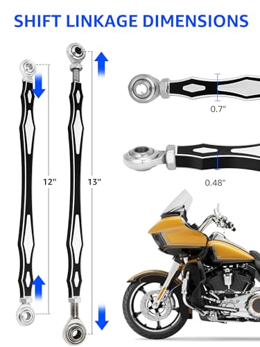 Shift Linkage Black, Shifter Linkage Compatible for Harley Davidson Road King, Street Glide, Electra Glide, Road Glide, Tri Glide, Softail 1986-2024 - color: Black