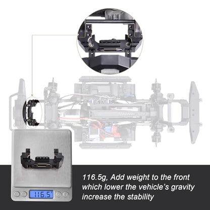 Hobbypark 116.5g Heavy Brass Front Bumper Mount Servo Mounts Bracket Stand Weights Compatible with TRX4 Defender Bronco Sport Blazer Crawler