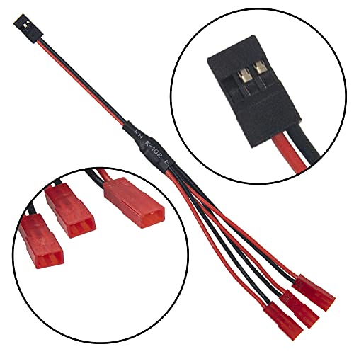 16LEDs RC Crawler Car LED Light Bar Roof Lamp Simulation Spotlight Kit 5-8.4V & 7.87" JR Plug Y Splitter Wire,JR Male to JST Female Y Harness Wire Adapter JR Servo Y Parallel Extension Cable Lead