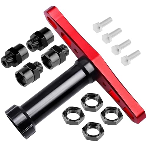 Hobbypark 12mm to 17mm Wheel Hex Hub Adapter Extension Conversion Offset for 1/10 RC Cars Trucks Off Road Buggy Upgrade 1/8 Tires (with Black Adapter) - color: With Black Adapter