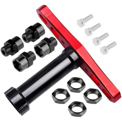 Hobbypark 12mm to 17mm Wheel Hex Hub Adapter Extension Conversion Offset for 1/10 RC Cars Trucks Off Road Buggy Upgrade 1/8 Tires (with Black Adapter) - color: With Black Adapter