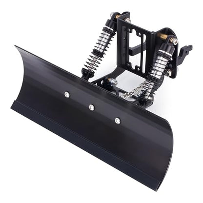 RC Snow Plow for TRX4M & SCX24, Adjustable Aluminum 1/18 1/24 RC Crawler Plow, Servo Operated Snow & Sand Shovel Upgrade, CNC Metal RC Plow Truck Accessory (Black) - color: Black
