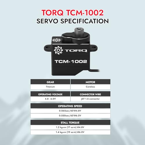 Helidirect TORQ 9g Mini-Z-Car Micro Programmable RC Servo - High Speed Titanium Gear Micro Digital Coreless Servo with Aluminium Case for 1/28 Scale RC Drift Car, Racing Cars Upgrade Parts (TCM-1002)