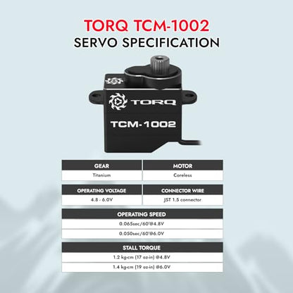 Helidirect TORQ 9g Mini-Z-Car Micro Programmable RC Servo - High Speed Titanium Gear Micro Digital Coreless Servo with Aluminium Case for 1/28 Scale RC Drift Car, Racing Cars Upgrade Parts (TCM-1002)