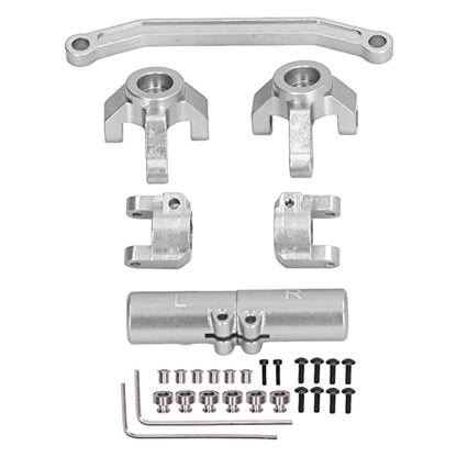 plplaaoo RC Front Steering Set Aluminum Alloy Rear Axle Base for ECX Barrage 1 24 RGT 1 24 FTX 1 24 Climbing Car Lightweight and Strong Replacement Parts (Silver) - color: Silver