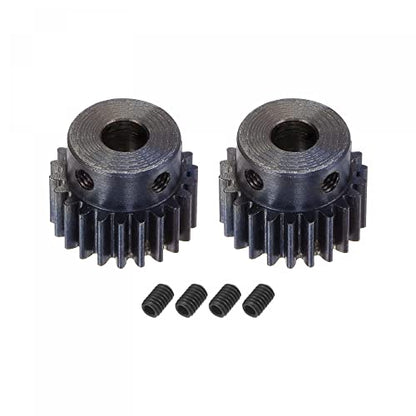 uxcell 1Mod 22T Pinion Gear 6mm Bore Hardened Steel Motor Rack Spur Gear with Step for RC Car Truck Buggy Gear Drive, 2 Set