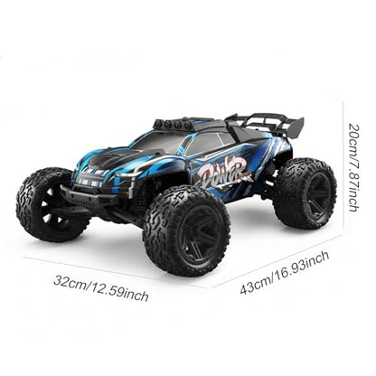 1:8 Scale RC Monster Truck, 50KM/H High Speed Off Road Racing Car | 2.4GHz Remote Control Climbing Vehicle with LED Lights, Dual 2600mAh Rechargeable Batteries, All Terrain Drift Truck