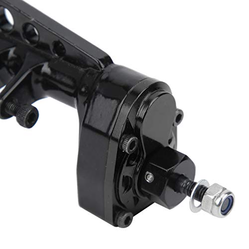 RC Car Metal Rear Portal Axle Assembly for 1/10 SCX10 III RC Crawler Accessories (Black) - color: Black