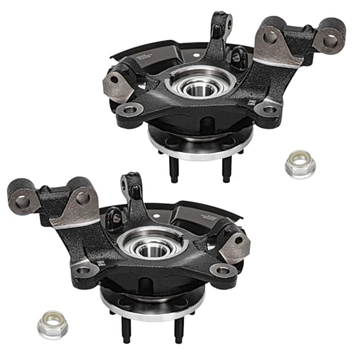 Detroit Axle - AWD Front 4pc Steering Knuckles Kit for 11-13 Ford Edge | Lincoln MKX, 2 CV Axles 2 Steering Knuckles & Wheel Bearing Hubs 2011 2012 2013 Replacement - size: 4UX48708/Kit