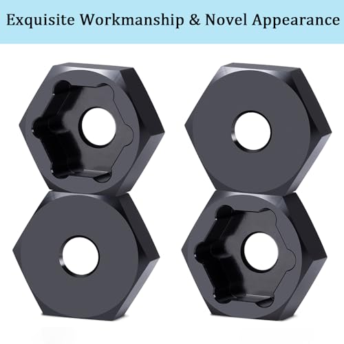 MORLORDY 4Pcs 12mm to 17mm CNC Wheel Hex Hub Adapter for 1/8 Typhon/Kraton/Outcast/Notorious RC Big Rock Crawler Off Road Monster Truck Upgrades Part