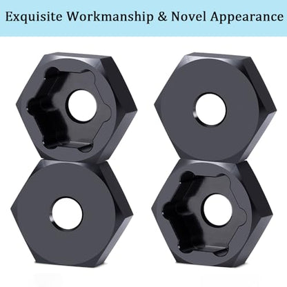 MORLORDY 4Pcs 12mm to 17mm CNC Wheel Hex Hub Adapter for 1/8 Typhon/Kraton/Outcast/Notorious RC Big Rock Crawler Off Road Monster Truck Upgrades Part