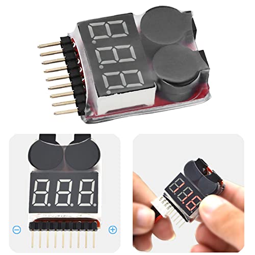 1-8s Lipo Battery Tester, 3pcs/set 1S-8S RC Lipo Battery LED Tester Low Voltage Alarm Buzzer Battery Monitor Checker for Lipl/Li-ion/LiMn/Li-Fe Battery
