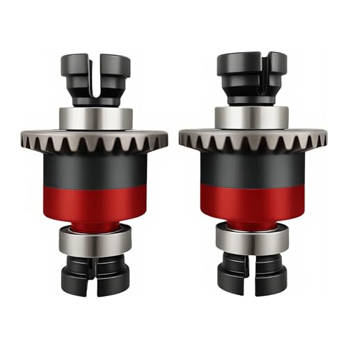2PCS 30T 0.8Mod Differential Set for ARRMA Granite Typhon Mojave GROM (Red) | Metal,Front,Rear,1/18,1/14,ARA311177 ARA311177V2,Pre-Assembled,High Strength,Wear Resistant,Precision Fit - color: Red