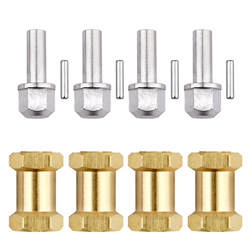 4PCS CrazyHobby Brass RC 12mm Wheel Hubs Extensions Wheel Spacers Hex Drive Adapter for 1/10 RC Crawler Axial SCX10 & SCX10 II 90046 D90 (20mm) - size: 20mm