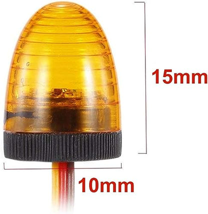 Circular Ultra Bright LED Police Light Rotating Flash Alarming Strobe Lamp 5Modes for 1/8 1/10 1/14 RC Car Firefighting Ambulance Crawler Truck for CC01 D90 SCX10(10x15mm,Yellow) - color: 10x15mm,Yellow