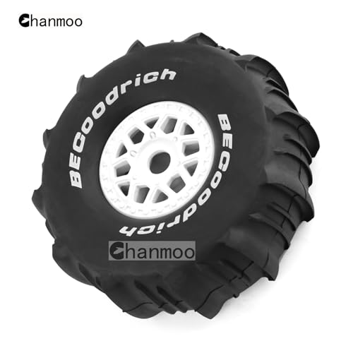 1/7 1/8 RC Short Course Truck Car Tires and Wheels Rims 17mm Hex Snow Sand Buggy Desert Tyres for 1:7 Or 1:8 Scale RC Off Road Truck Car TRAXXAS UDR 85086-4 ARRMA YK4072 DF7 4Pcs (B White) - color: B White