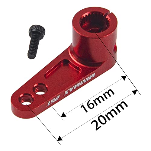 2Pack ShareGoo Metal 25T Servo Horn 25 Teeth Steering Arm Compatible with Futaba Savox Power HD Servos Motor Replacement for 1/8 1/10 RC Off-Road Crawler Drift Racing Car (Red) - color: Red