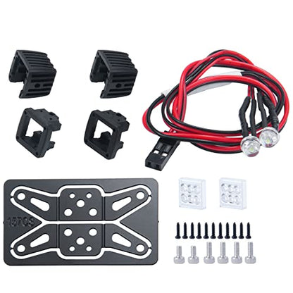 RC Car LED Lights Headlights Headlamp Square Lens Spotlight 4PCS Compatible with 1/10 RC Crawler Car TRX4 TRX6 Axial SCX10 90046 RR10 D90 Upgrades Parts (A-6 Holes) - color: A-6 Holes