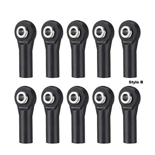 QUE-T 10pcs M3 Plastic Ball Head Link Rod Ends Joint Linkage for 1/10 RC Axial SCX10 Crawler Car (B) - style: B