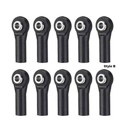 QUE-T 10pcs M3 Plastic Ball Head Link Rod Ends Joint Linkage for 1/10 RC Axial SCX10 Crawler Car (B) - style: B