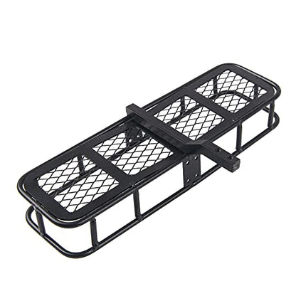 Metal 6.41"x1.92" RC Back Hitch Cargo Carrier Luggage Basket Rear Carrier Mount Trailer Compatible with RC4WD Traxxas TRX4 Axial SCX10 90046 SCX10 III D90 Redcat Gen7 1/10 RC Crawler Car