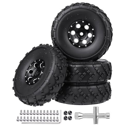 HobbyPark 1.0 Beadlock Wheels and 1.0 Sticky Tires 62x21mm Soft Mud Tires for 1/24 RC Crawler Car Compatible with AX24 SCX24 FCX24 Enduro24, Set of 4 (6 Spoke Rims) - style: 6 Spoke Rims