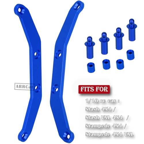 Body Post Extensions,Aluminum Front & Rear Body Mount Post Set for 1/10 Slash 4X4 /Stampede 4X4 VXL,RC Hops Up Upgrades Parts for Stampede 4X4 VXL/Slash 4X4 VXL,Replace 6815R,Red - color: Blue (Front & Rear)