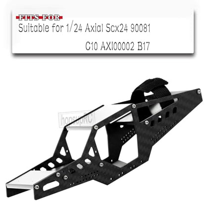 hosupRC RC Carbon Chassis Frame Body Roll Cage Kits Upgrades Part for 1/24 Axial Scx24 90081 C10 AXI00002 B17,Carbon Chassis Frame Body Roll Cage Body Shell Kits Hops UP,Silver - color: Silver/for 1/24 Scx24