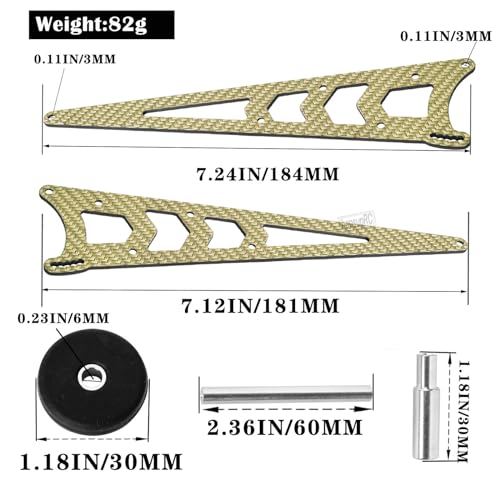 RC Carbon Adjustable Wheelie Bar Kit Tail Wheel Head up Wheel Upgrades Part for 1/10 Slash,Rustler,Bandit,Stampede VXL 2WD,Carbon Adjustable Wheelie Bar w/Mount Hops Up,Golden - color: Golden（upgrades Part）