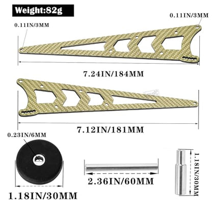 RC Carbon Adjustable Wheelie Bar Kit Tail Wheel Head up Wheel Upgrades Part for 1/10 Slash,Rustler,Bandit,Stampede VXL 2WD,Carbon Adjustable Wheelie Bar w/Mount Hops Up,Golden - color: Golden（upgrades Part）