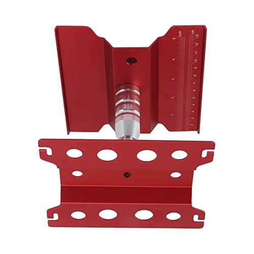 RC Car Work Stand Aluminum Repair Workstation 360 Degree Rotation with Height Adjustable and Scale for 1/8 1/10 /12/16 /18 RC Cars Trucks (Red) - color: Red