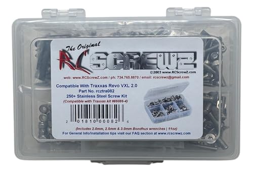 tra082 - Traxxas Revo VXL 2.0 (86086-4) Compatible Stainless Steel Screw Kit