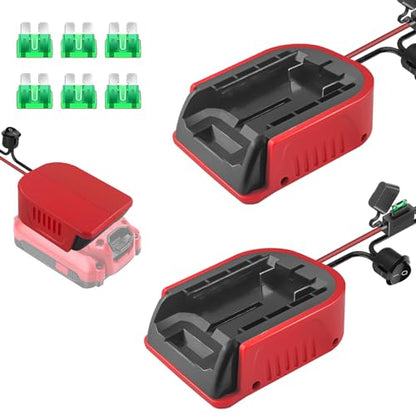 2-Pack Power Wheels Adapter for Craftsman V20 20V Battery — Heavy‑Duty 14 AWG Power Converter Kit with Switch, Fuse & Wire Terminals for DIY, Ride‑On Trucks, RC Toys & Robotics（NO Battery - style: 2pcs for V20 20v