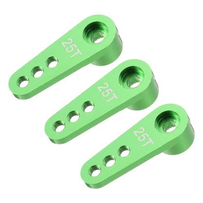 MECCANIXITY Aluminum Alloy 25T Steering Servo Single Arm Horn Green for DIY RC Car/Boat/Airplane Boat Accessories 3 Pcs - color: Green