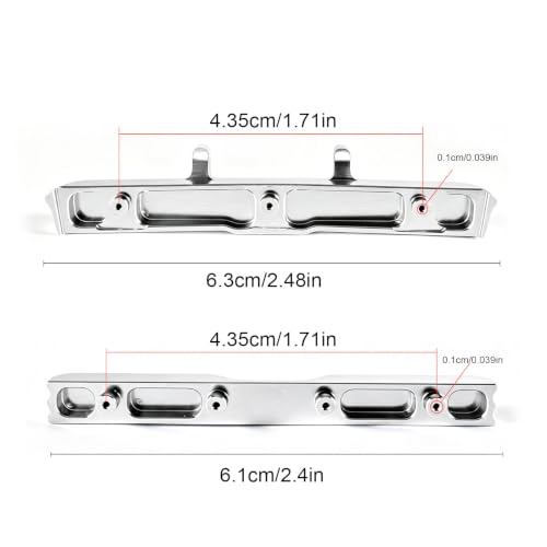 RC Front & Rear Bumper for SCX30 K10 Aluminum Bumper for 1/30 RC Crawle Replace Upgrade (Silver) - color: Silver