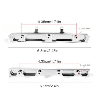 RC Front & Rear Bumper for SCX30 K10 Aluminum Bumper for 1/30 RC Crawle Replace Upgrade (Silver) - color: Silver