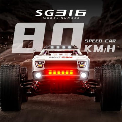 MAX 50mph Fast RC Cars for Adults with Carrying Bag, 1/16 Brushless Motor High Speed Remote Control Car, 4WD Drift Off Road RC Truck with 3 Lipo Batteries - color: 50mph, 1/16, Sg316max