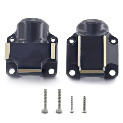 Brass Front & Rear Differential Cover Set for 1/30 Scale RC Crawler, CNC Machined Axle Diff Covers with Mounting Screws