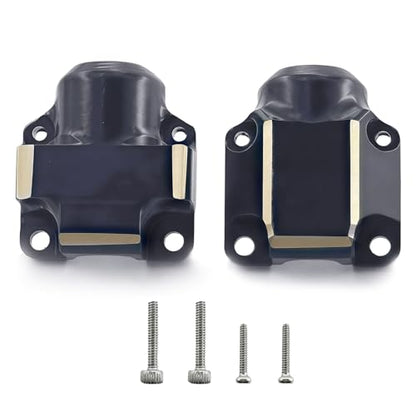 Brass Front & Rear Differential Cover Set for 1/30 Scale RC Crawler, CNC Machined Axle Diff Covers with Mounting Screws