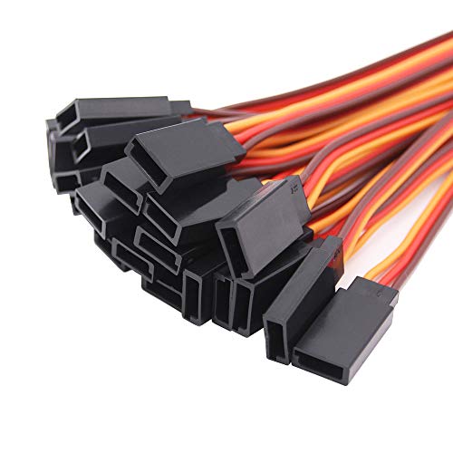 20pcs 22awg 60 Cores Male to Female 5.90inch Lead Plug Servo Extension Wire Cable Line for RC Model Aircraft Stranded Futaba JR