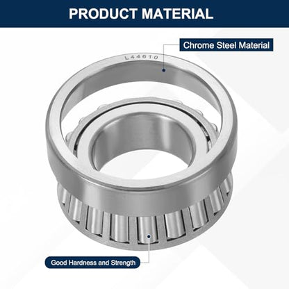 uxcell L44643/10 Tapered Roller Bearing Cone and Cup Set, 0.98" Bore x 1.97" OD x 0.57" Thick, Chrome Steel Taper Bearing Set, ABEC-3 - size: L44643/10