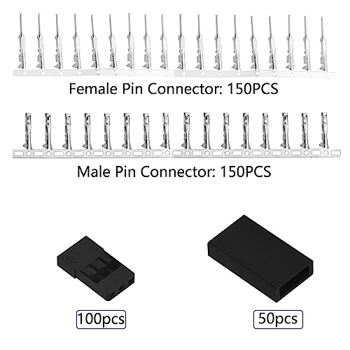 WMYCONGCONG 450 PCS Universal Servo Cable Wire Connector and Male Female Crimp Pin Kit compatible with JR Hitec Connector