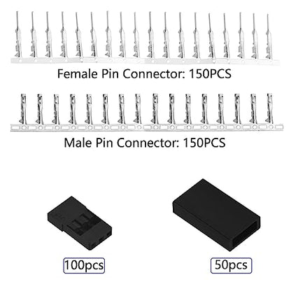WMYCONGCONG 450 PCS Universal Servo Cable Wire Connector and Male Female Crimp Pin Kit compatible with JR Hitec Connector