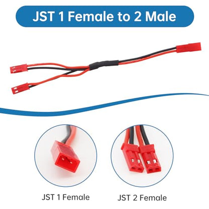9Pcs 22AWG JST Plug Splitter Cable Male Female Y Harness Wire Fit for Traxxas TRX-4 RC Car Crawler Truck Cooling Fan ESC Battery Motor, Male to 2 Female, Female to 2 Female, Female to 2 Male Y Harness