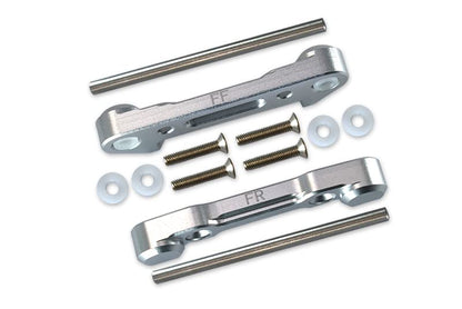 1:10 Lasernut U4 Tenacity LOS03028 / Tenacity DB Pro LOS03027V2 Upgrade Parts Aluminum Front Lower Suspension Mount - 12Pc Set Silver