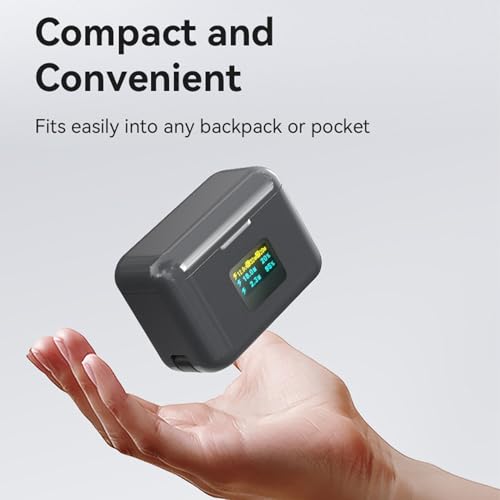 Yunseity Two Way Battery Charger for 360 X4 Air Fast Charge Station with LCD Screen 36W Dual Port Charging Compact Size for Outdoor Creators